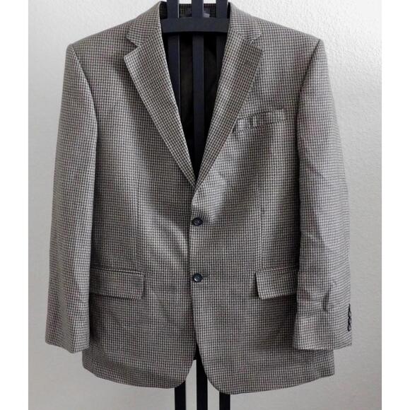 Oscar de la Renta Men's Lambswool Blazer Checkered Jacket 44R 50 Chest